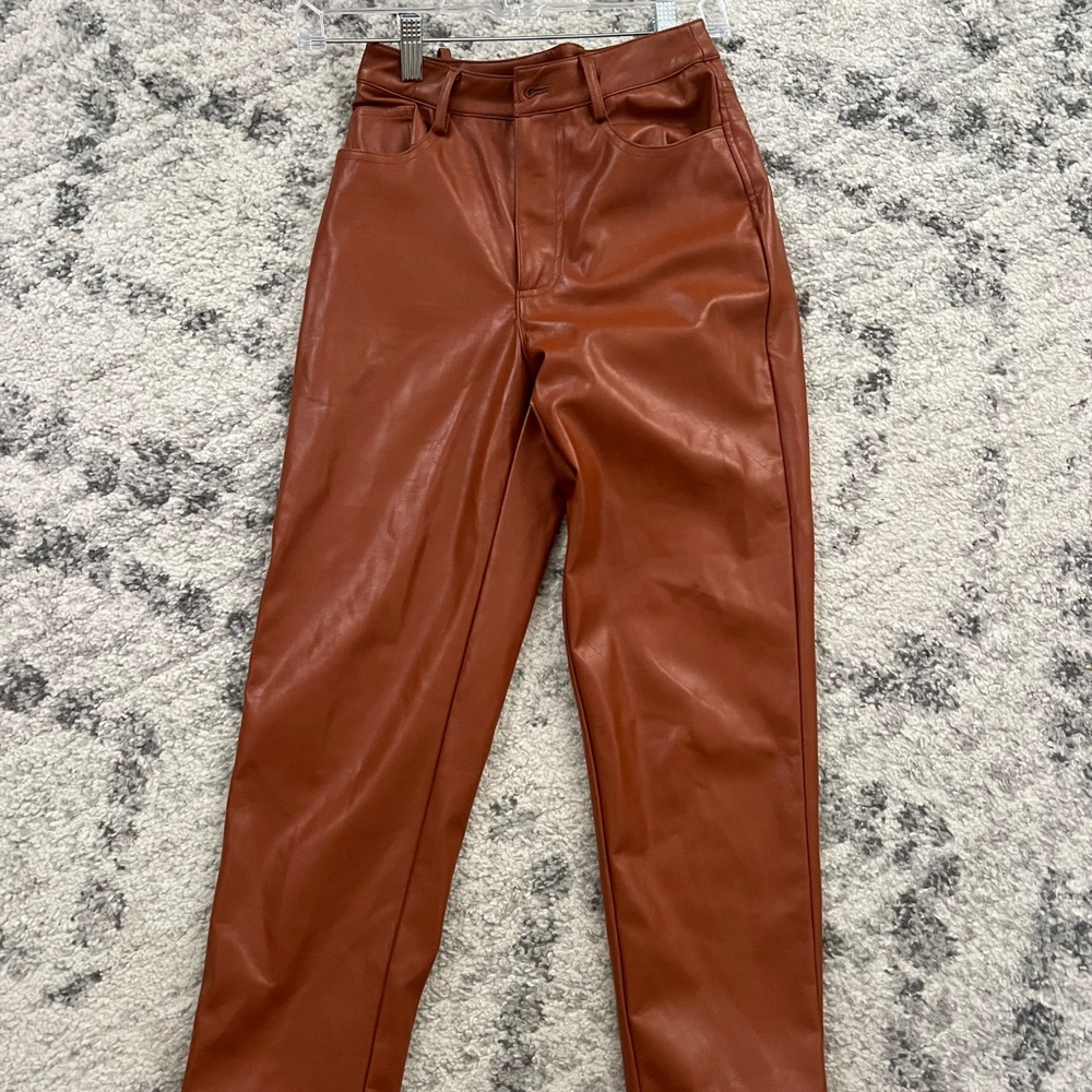 Brown leather pants only worn once from revolve size XS
